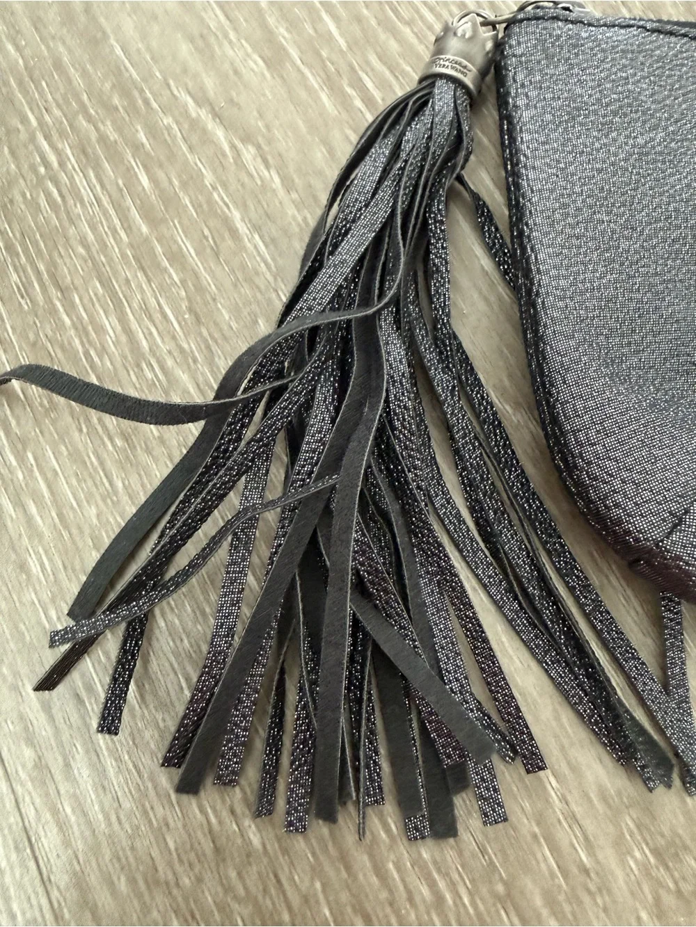 Vera Wang Black 'Princess' Heart Logo Tassel Cosmetic Pouch